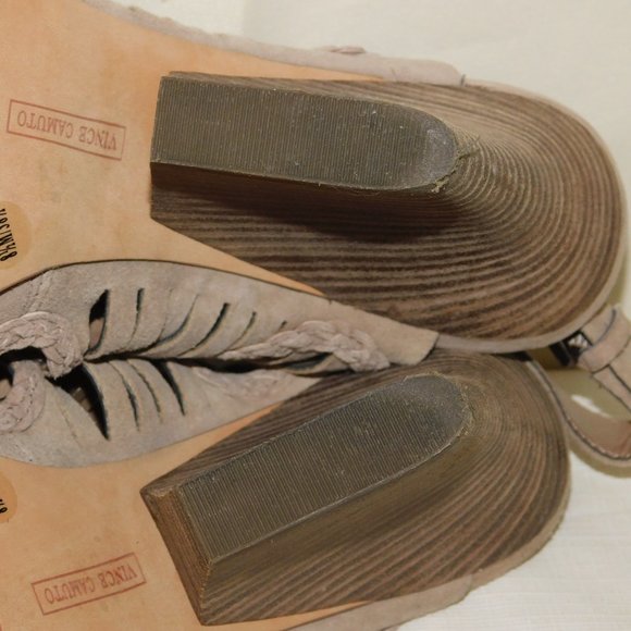 Vince Camuto Janil Suede Leather Strappy Stack Heel Sandals Size 8.5 Gladiator - Picture 13 of 14